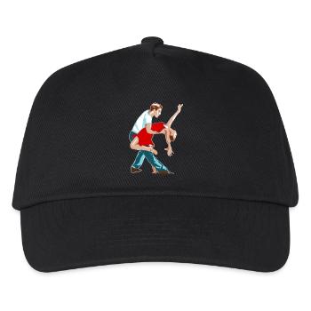 ballerina ballett dance dancer tanz taenzer yoga45 - Kinder Basecap - Schwarz - Vorne