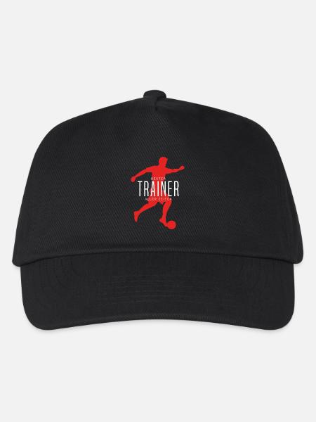 Bester Trainer aller Zeiten Fußball Trainer Shirt - Kinder Basecap - Schwarz