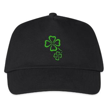 kleeblatt glueck shamrock luck four leaf clover23 - Kinder Basecap - Schwarz - Vorne