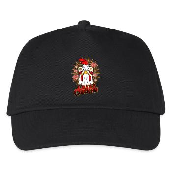CRAZY CHICKEN - Funny chicken gift motif - Kids’ Baseball Cap - black - Front