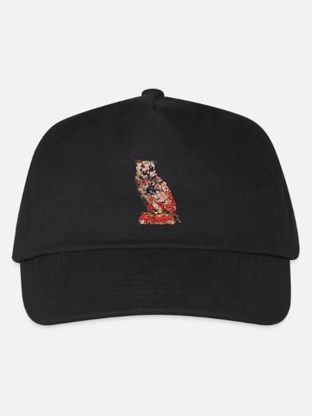 Portrait der großen Vintage Eule. Eule, Eule - Kinder Basecap - Schwarz