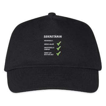 Sekretärin - Sekretär - Geschenk - Kinder Basecap - Schwarz - Vorne