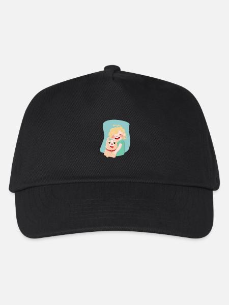 Child with dog - Kids’ Baseball Cap - black