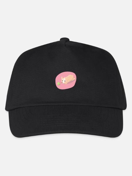 Dog with play ball - Kids’ Baseball Cap - black