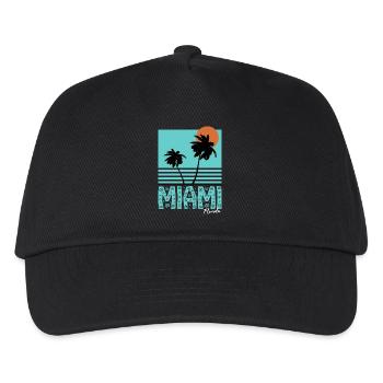 Miami Florida Palmen Sonne Geschenkidee - Kinder Basecap - Schwarz - Vorne