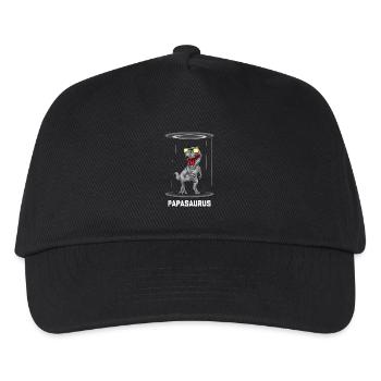Papasaurus Rex - Vatertag Herrentag Männertag Papa - Kinder Basecap - Schwarz - Vorne