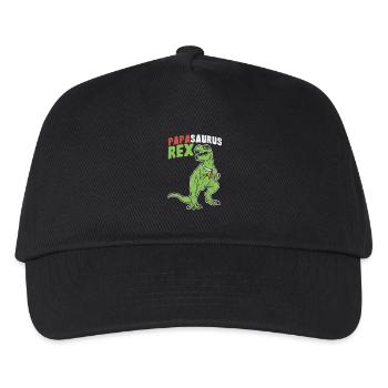Papasaurus Rex - Vatertag Herrentag Männertag Papa - Kinder Basecap - Schwarz - Vorne