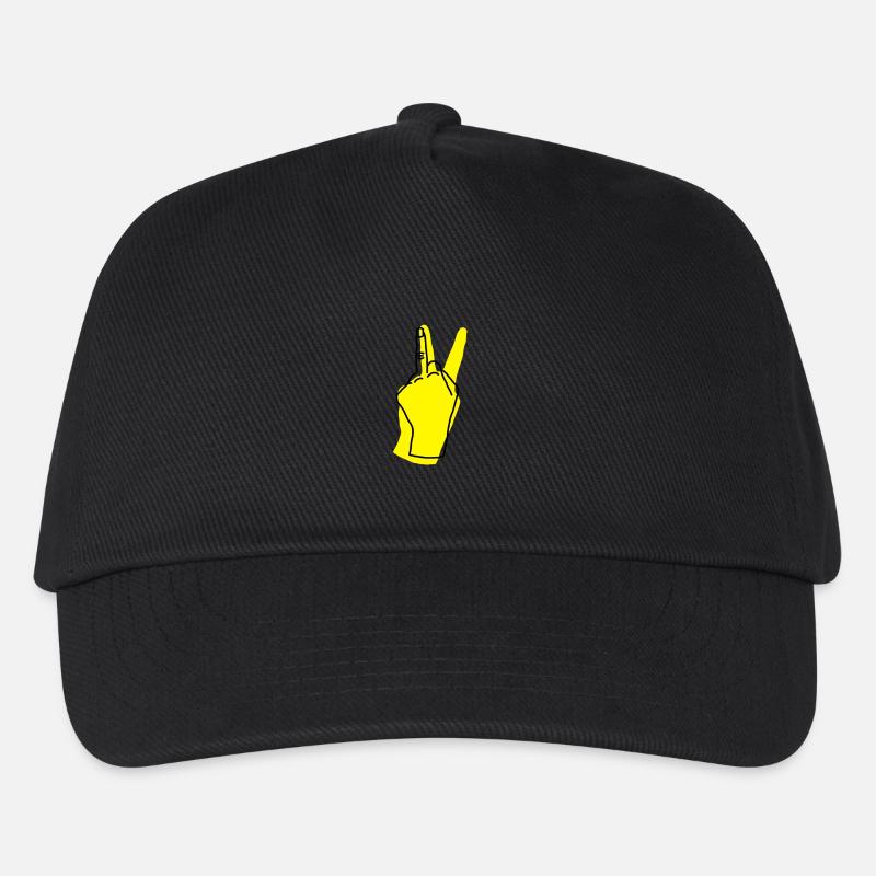 peace yellow - Kinder Basecap - Schwarz