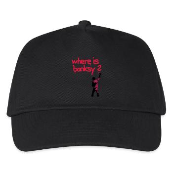 where is banksy - Kinder Basecap - Schwarz - Vorne