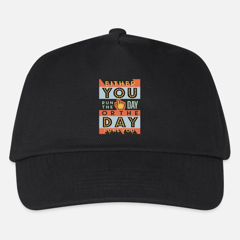 Either you run the day - Kinder Basecap - Schwarz