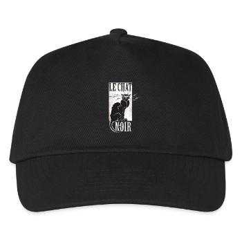 le chat noir schwarze katze grunge französisch - Kinder Basecap - Schwarz - Vorne