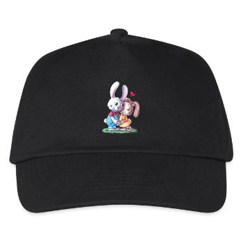 Cute cartoon easter bunny couple - Kids’ Baseball Cap - black - Front