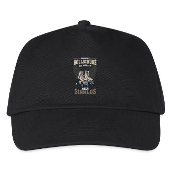 Rollschuhe Leben sinnlos Geschenk - Kinder Basecap - Schwarz - Vorne