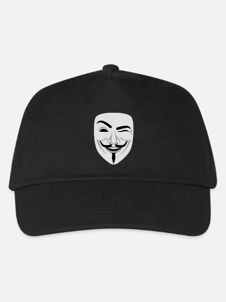 Fun Guy Fawkes Anonymous - Kinder Basecap - Schwarz