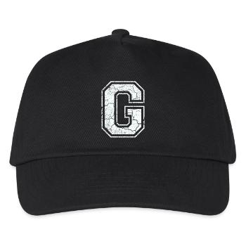 Letter G in white in the used look - Kids’ Baseball Cap - black - Front