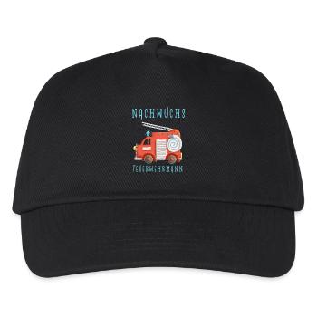 Nachwuchs Feuerwehrmann I Feuerwehrauto - Kinder Basecap - Schwarz - Vorne