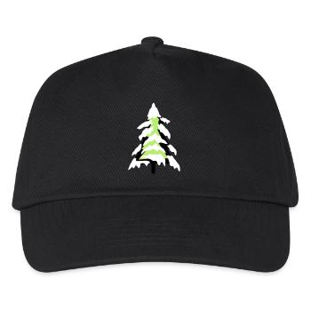 snow cold christmas tree fir tree fir stars - Kids’ Baseball Cap - black - Front