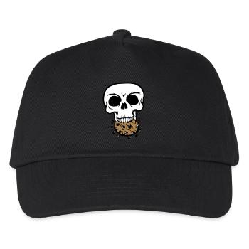 schaedel tot tod sterben kopf knochen skelett tote - Kinder Basecap - Schwarz - Vorne