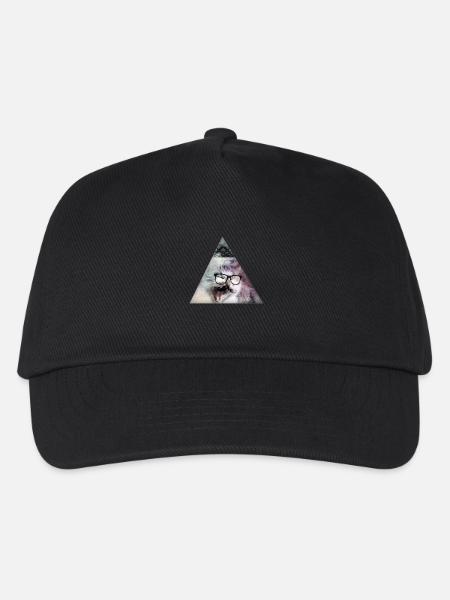 Triangle Monster Moustache Cat - Kinder Basecap - Schwarz