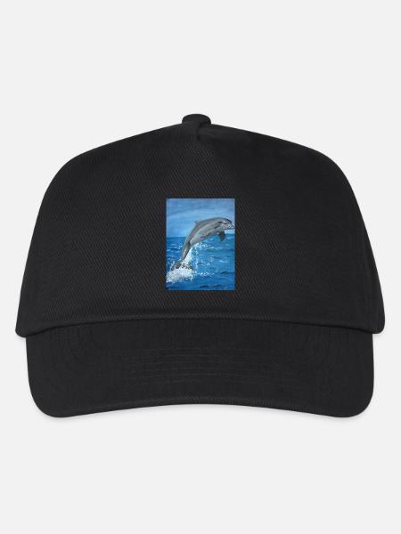 Delphin - Kinder Basecap - Schwarz