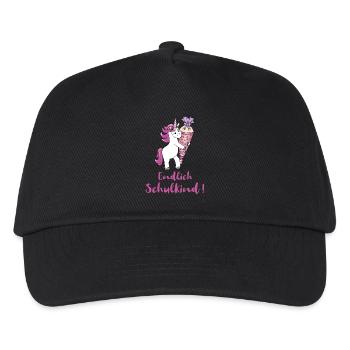 Unicorn with sugar bag School Enrolment Back to school - Kids’ Baseball Cap - black - Front