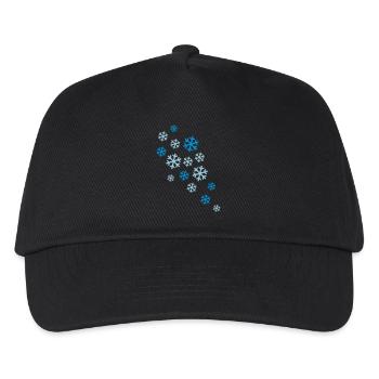 schneeflocken schnee winter - Kinder Basecap - Schwarz - Vorne
