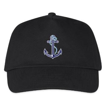 anchor with rope - Kids’ Baseball Cap - black - Front