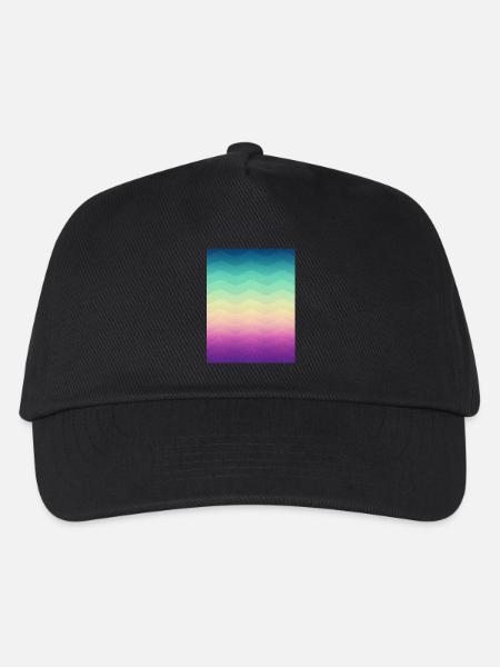 Minimal Geometry Waves (Rainbow) - Phone Case - Kids’ Baseball Cap - black