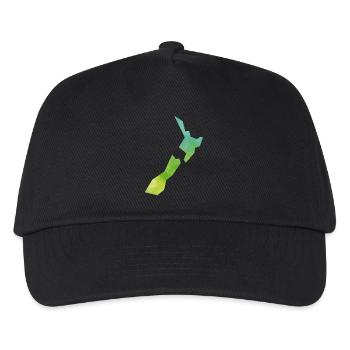 Karte Neuseeland - Kinder Basecap - Schwarz - Vorne