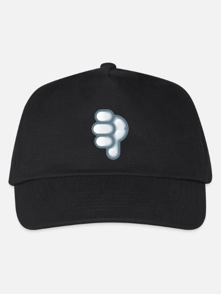 Smiley Hand Signal Down - Kinder Basecap - Schwarz