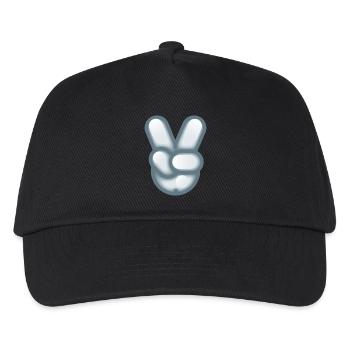 Smiley Hand Signal - Kinder Basecap - Schwarz - Vorne
