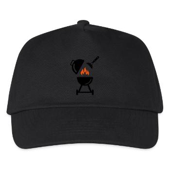 Grill mit Wurst - Kinder Basecap - Schwarz - Vorne