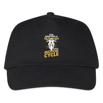 Never Underestimate An Old Man With A Motor Cycle - Kids’ Baseball Cap - black - Front