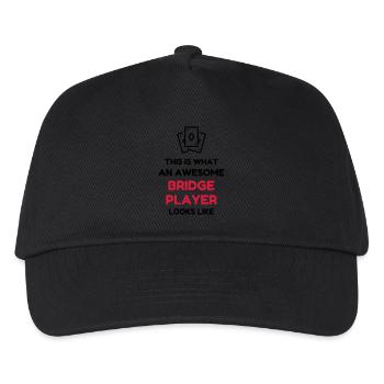 Bridge / Kartenspiel / Brettspiel / Whist - Kinder Basecap - Schwarz - Vorne