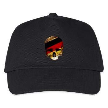 Totenkopf mit Deutschlandflagge / skull germany - Kinder Basecap - Schwarz - Vorne