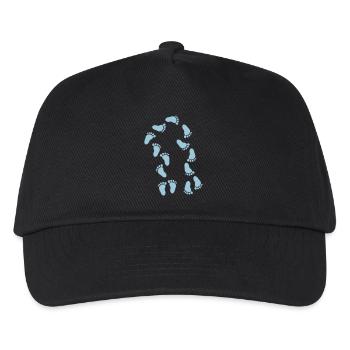 Babyfüsse, Baby Fußabdruck - Kinder Basecap - Schwarz - Vorne