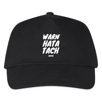 Warn hata Tach Shirt – Lustiger Arbeitsspruch - Kinder Basecap - Schwarz - Vorne