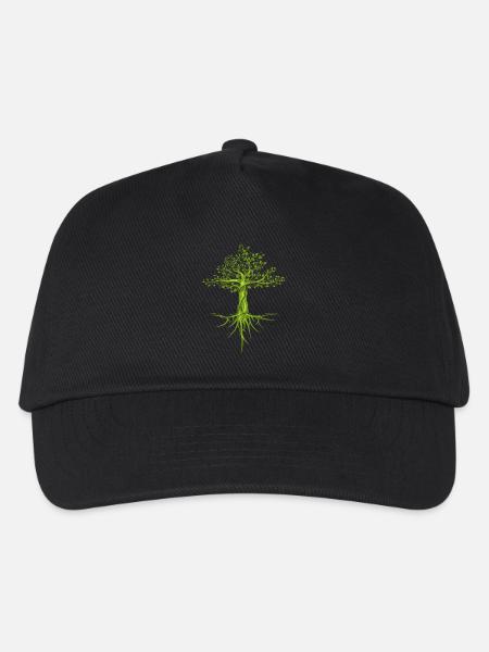 bäume baum natur nature symbol forest Wald Logo - Kinder Basecap - Schwarz