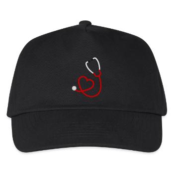 Stéthoscope j'aime la médecine - Casquette de baseball Enfant - noir - Devant
