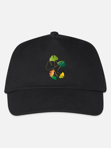 autumnal ginkgo leaves sometimes only outlines - Kids’ Baseball Cap - black