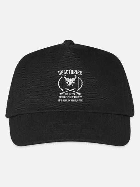 Vegetarier = Schlechter Jäger - Kinder Basecap - Schwarz