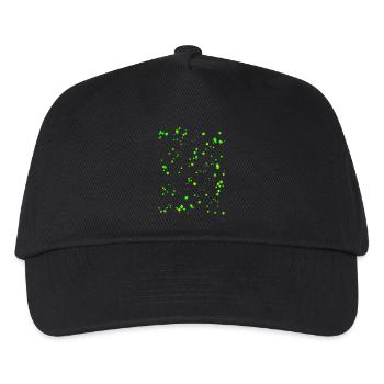 Neongrüne Farbspritzer  - Kinder Basecap - Schwarz - Vorne