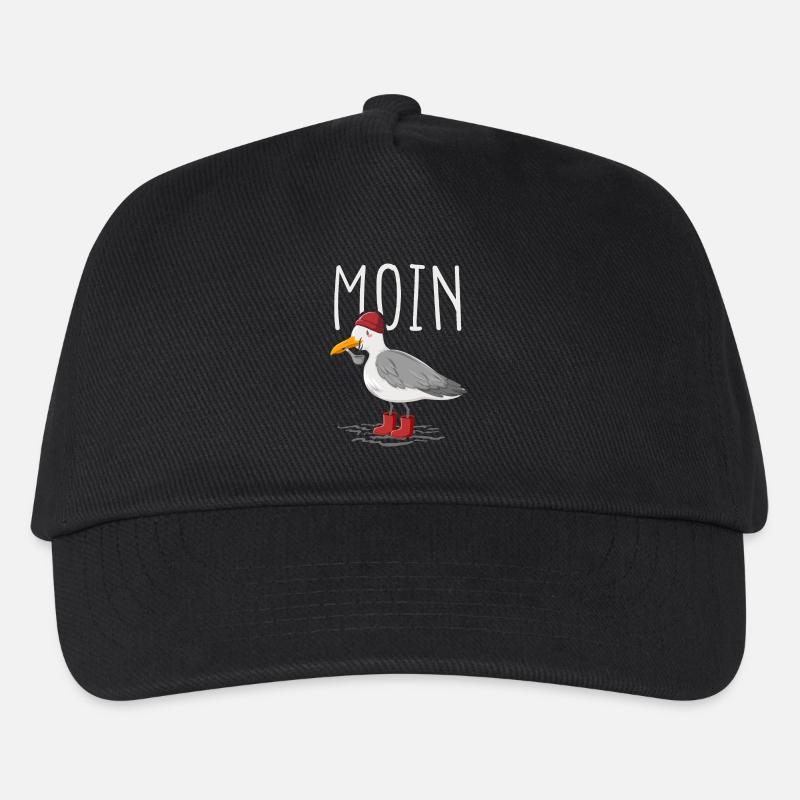Moin Möwe Seemann - Kinder Basecap - Schwarz