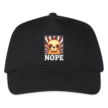 Nope - sloth with middle finger - Kids’ Baseball Cap - black - Front