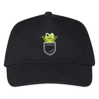 Frosch Frösche - Kinder Basecap - Schwarz - Vorne