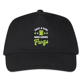 Frosch Frösche - Kinder Basecap - Schwarz - Vorne