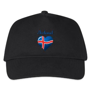 Le drapeau de l’Islande - Casquette de baseball Enfant - noir - Devant