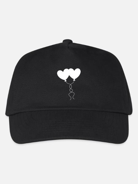 weißes Herz weiß Geschenk Valentinstag - Kinder Basecap - Schwarz