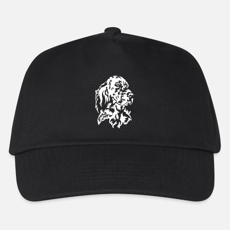 Englischer Setter Kopf "Black Edition" - Kinder Basecap - Schwarz