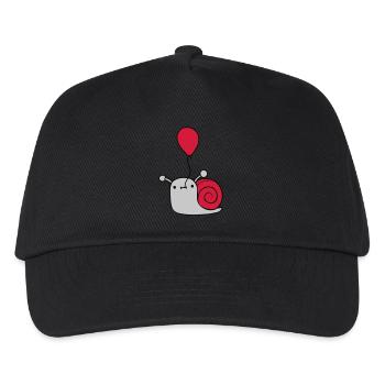 Niedliche Luftballon Schnecke - Kinder Basecap - Schwarz - Vorne